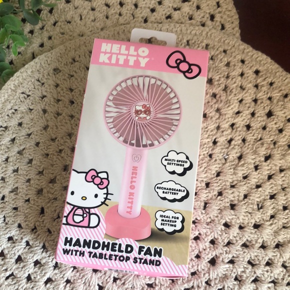 Hello Kitty Pink Portable Handheld Fan with Stand - Picture 1 of 7